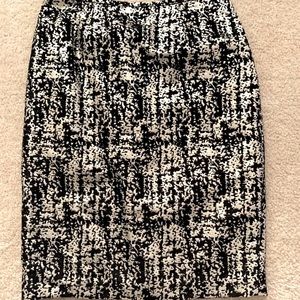 Kasper Black And Metallic Gold A-Line Skirt